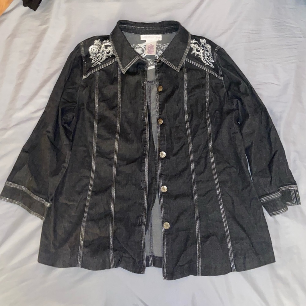 embroidered denim jacket